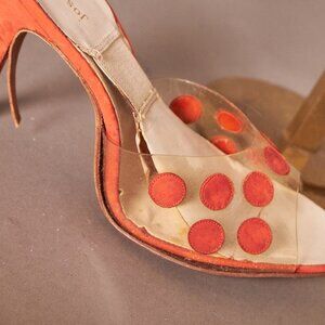 1950s Red Polka Dot Spring-O-Lators Peep Toe Heels